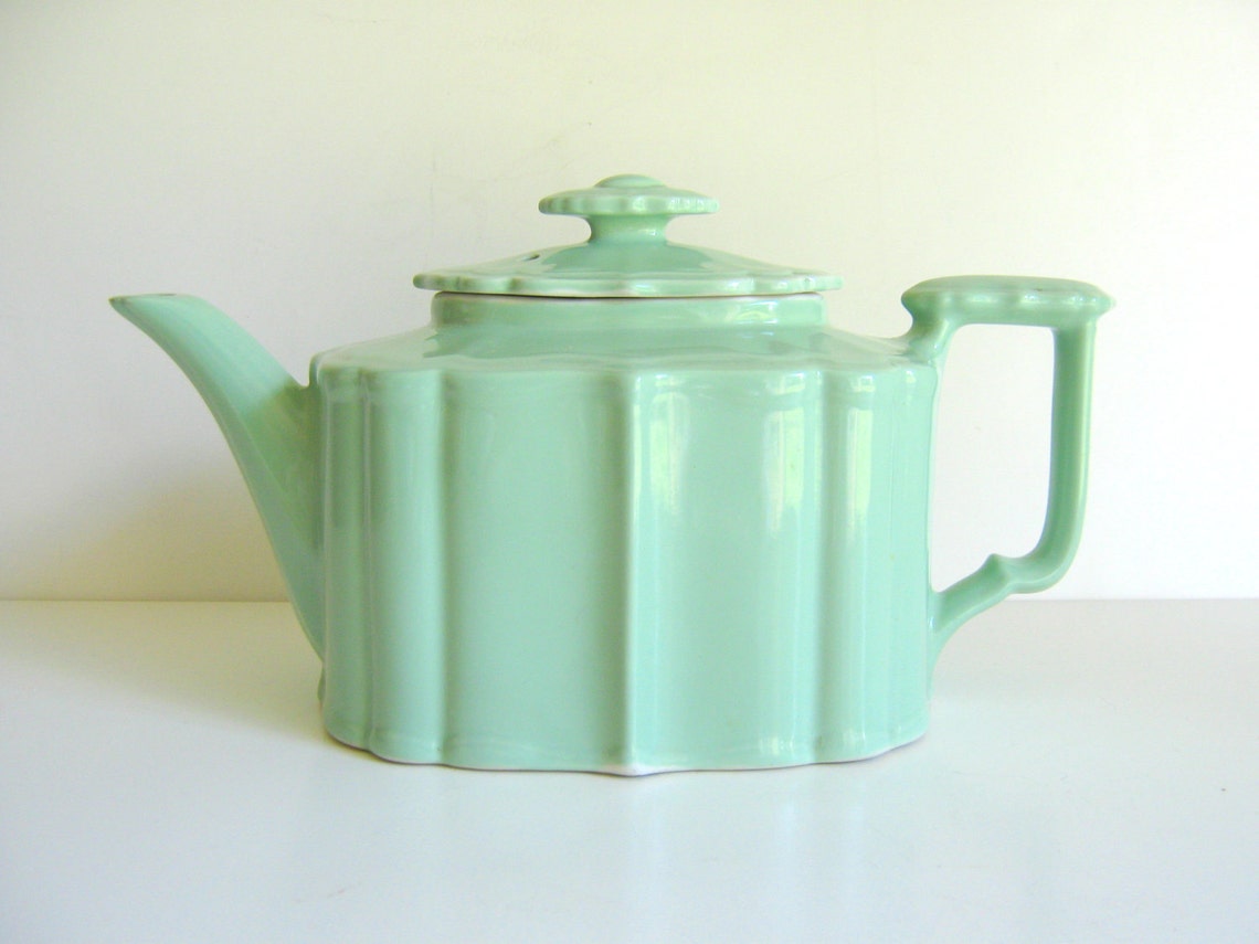 Mint Green Vintage Hall China Teapot by RollingHillsVintage Etsy