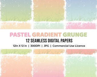 Pastel Gradient Grunge Distressed texture digital paper, Pastel Blends background, gradient watercolor, soft pastel rainbow