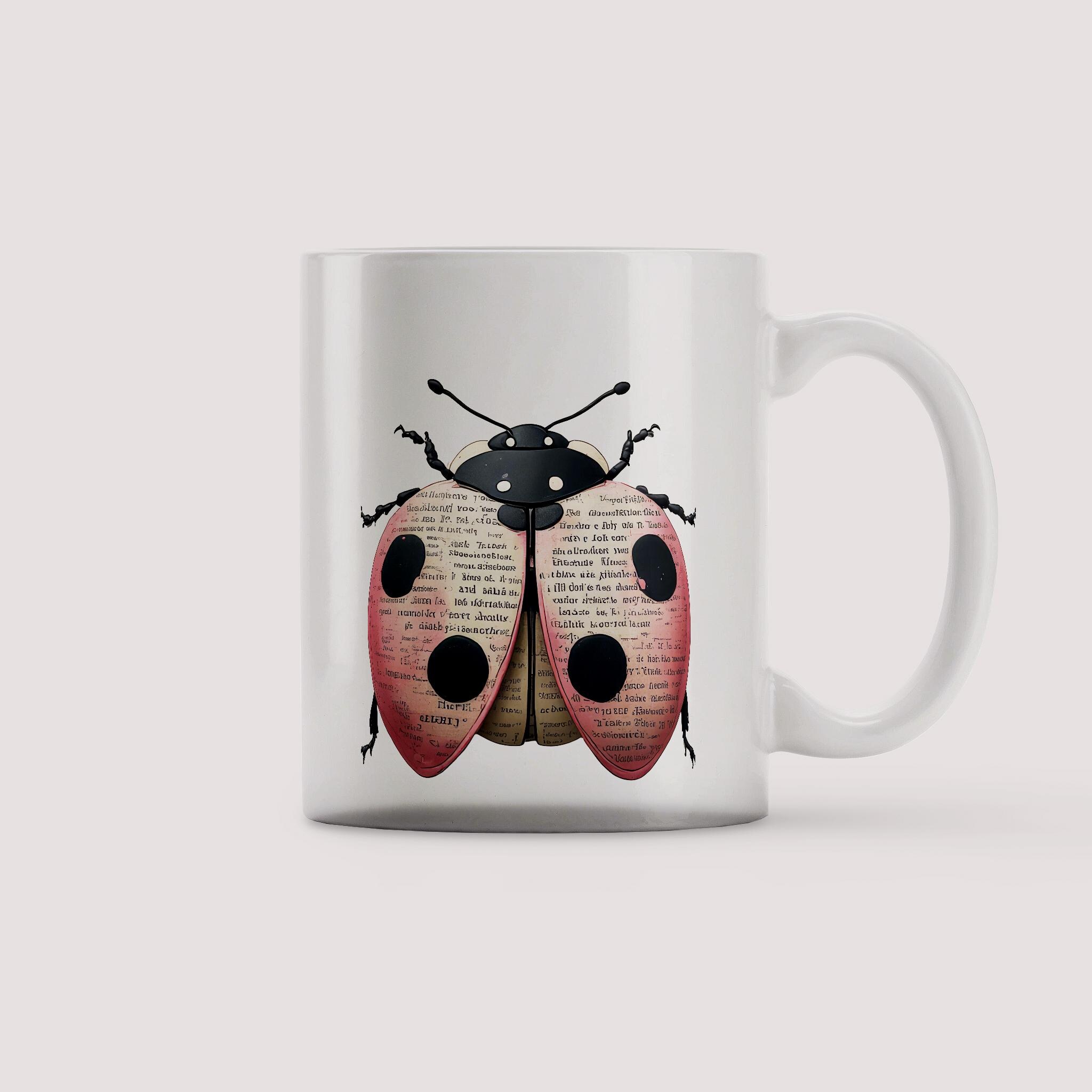 Mixed Media Ladybug Fussy Cut Clip Art | Textured Whimsical Insect ...