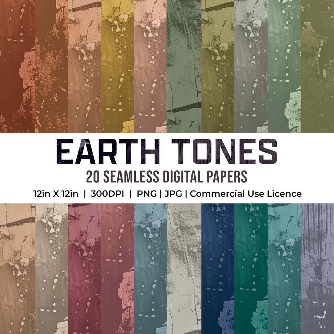 Earthy Note Papper Grunge Texture Earth Tones Digital Paper, Neutral Distressed Pages ...