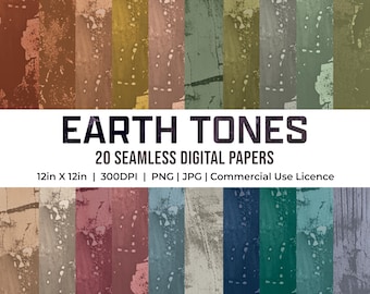 Grunge Texture Earth Tones Digital Paper, Neutral Distressed Pages, Vintage Ephemera, Junk Journal Printable Scrapbooking background