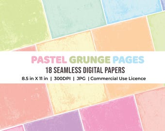18 Pastel Gradient Grunge Distressed Border texture digital pages, Pastel Blends background, gradient watercolor, soft pastel rainbow