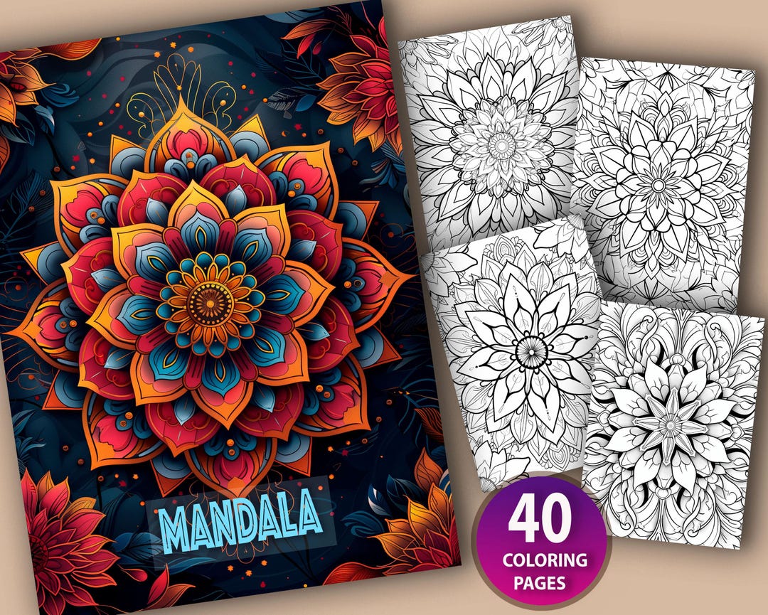40 Mandal Coloring Pages Adult and Kids Coloring Book, Instant Download ...