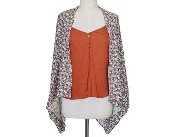 Cardigan Kimono da donna, giacca kimono, Kimono Boho oversize - Giada e rosa