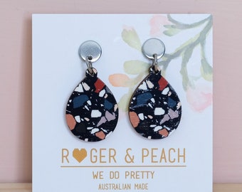 Terrazzo drop earring #1