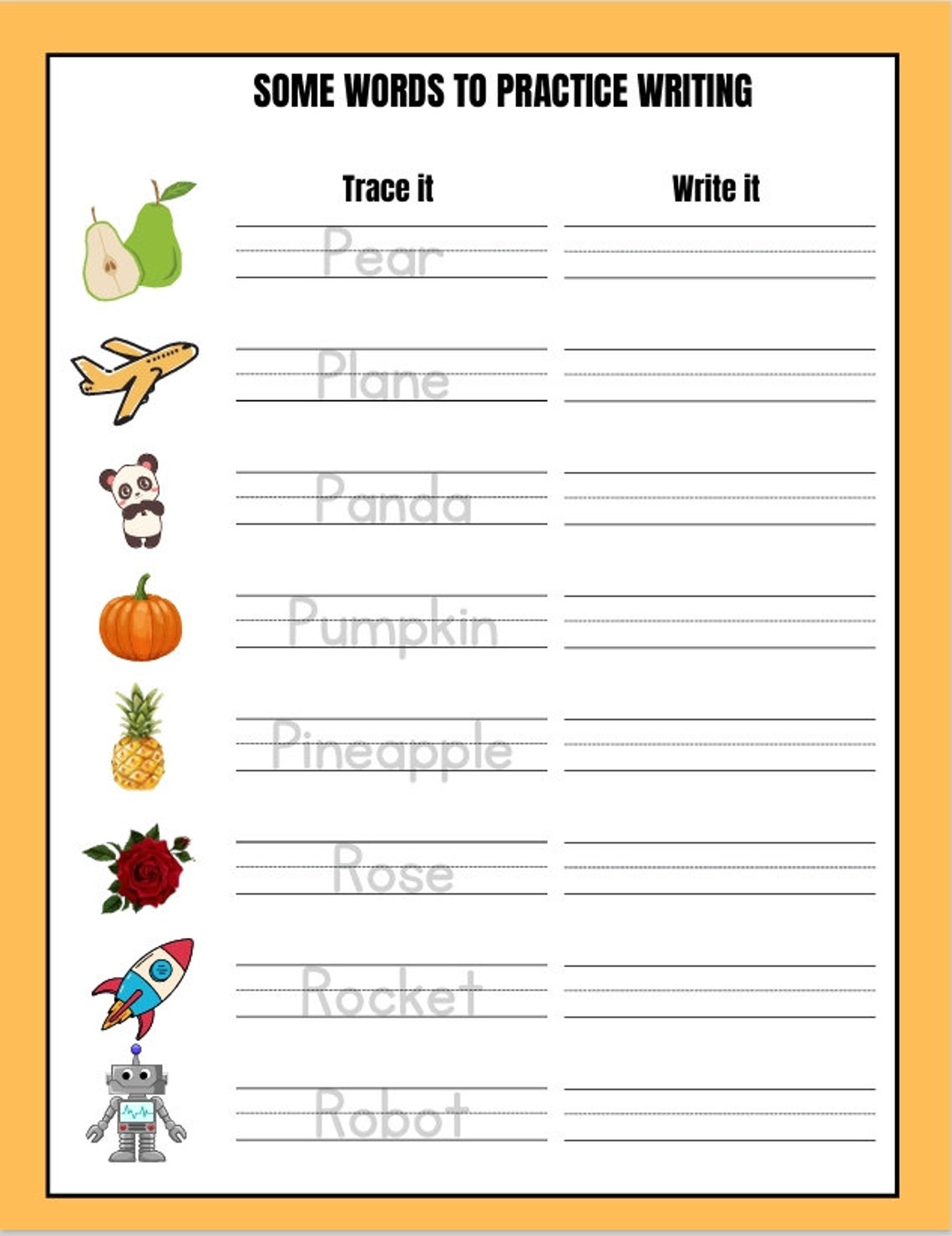 Printable Kids Activity - TRACING BUNDLE 1 - Etsy