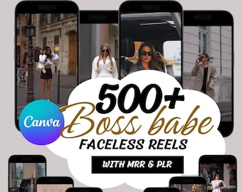 500 Boss Babe Faceless Reels Bundle: Faceless Videos for Instagram with MRR and PLR