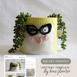 DIY-sjabloon voor een bloempot met gezicht