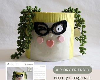 DIY Face Planter pottery template