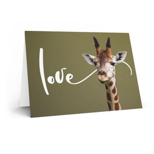 Regard gracieux - Carte d'amour girafe - Ajoutez votre message