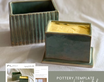 Anyway butter dish pottery template