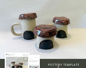 Fairy Mushroom Cup House Pottery Template