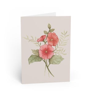 Warm Bloom - Cartão em branco com flores em aquarela - Adicione sua mensagem