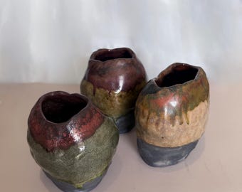 Gumnut Raku Vase Set
