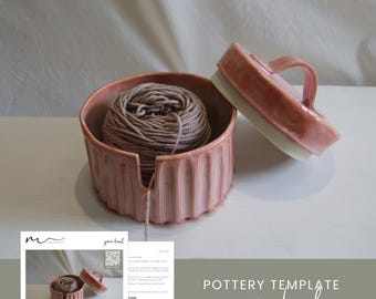 Yarn bowl pottery template