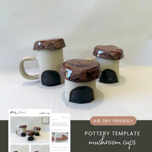 Fairy Mushroom Cup House Pottery Template