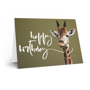 Regard gracieux - Carte joyeux anniversaire girafe - Ajoutez votre message