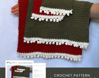Christmas bauble towel and cloth set crochet pattern