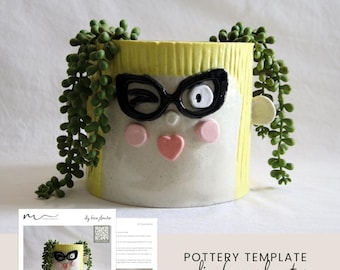 DIY Face Planter pottery template