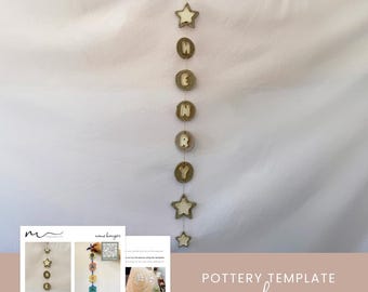 Name hanger pottery template