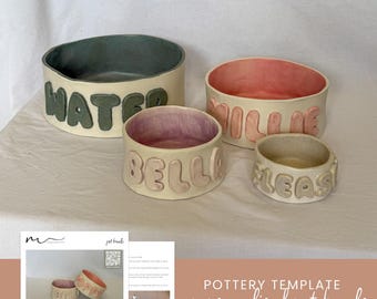 Personalised pet bowl pottery template