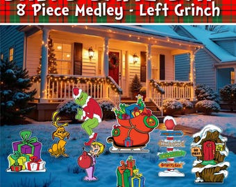 Medley Christmas yard art / Grinch-inspired yard decor