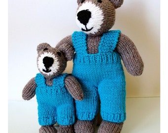 Papa bear and Sonny bear - toy knitting pattern PDF