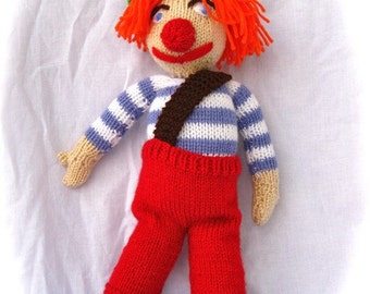 CLOWN - Toy Knitting Pattern PDF