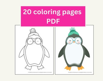 20 pages à colorier | Animaux, oiseaux et insectes | Livre couleur imprimable | activité en classe | activité festive| pour les 5-9 ans