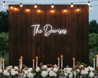 カスタムネオンサイン | ウェディングネオンライト | ネオンウェディングサイン | 壁飾り | 名前入りネオンライト | ウェディングデコレーション | パーソナライズギフトネオンサイン