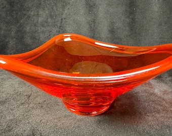 Persimmon Orange Glass Vase or Bowl