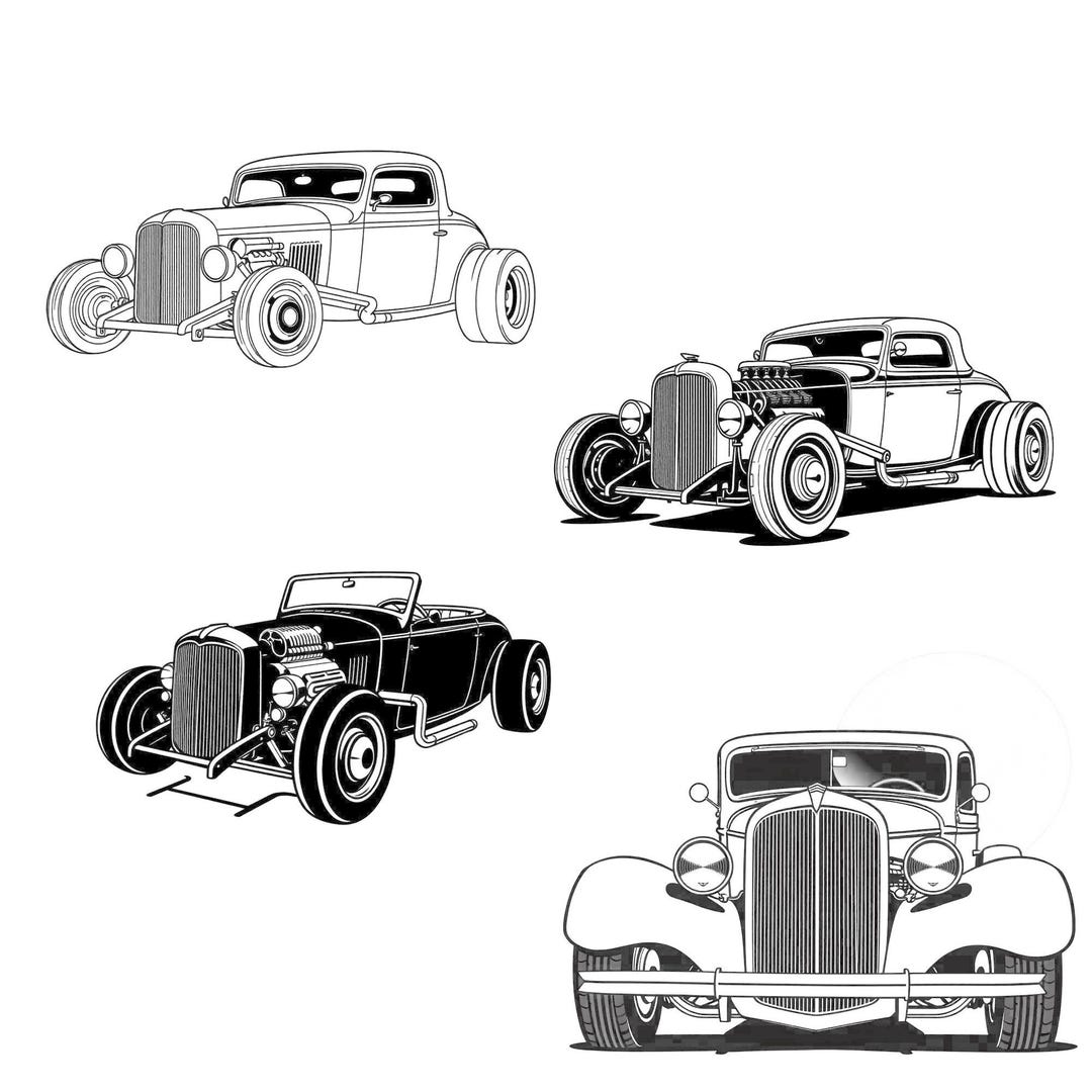 Hot Rod 4 Pack PNG - Etsy