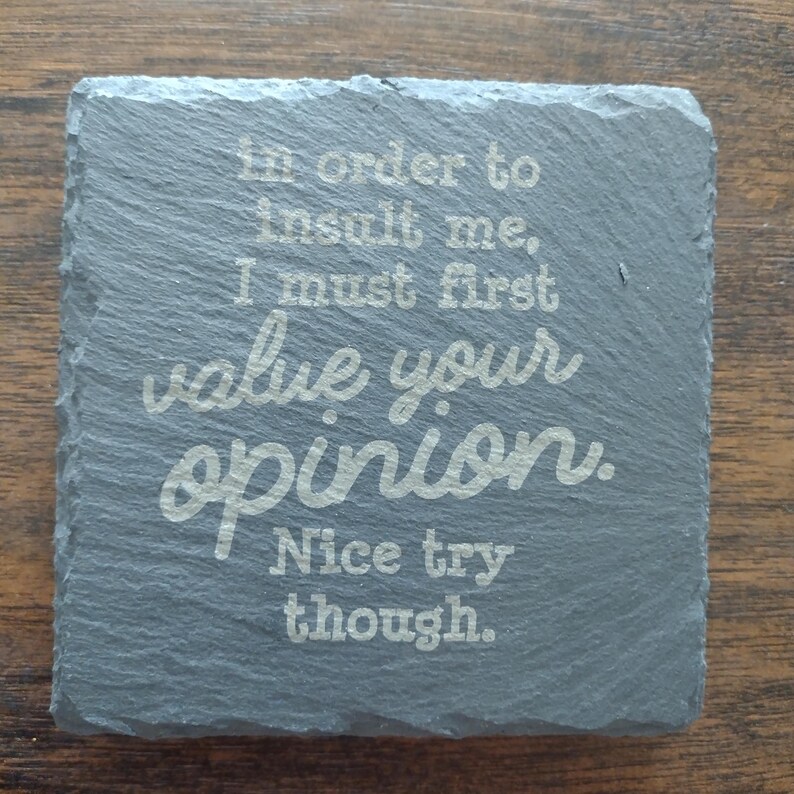 Insult Coasters Vector Sarcastic I Laser Engraved Coaster Set of 4. - Etsy