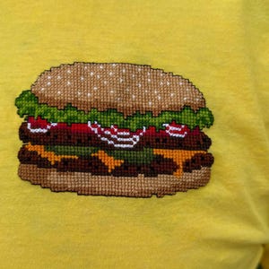 The Cheesiest Cheeseburger PDF Cross Stitch Pattern