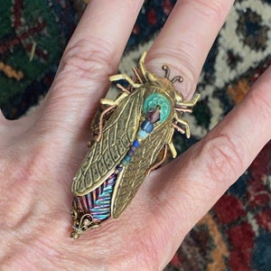 Cicada Statement Ring, Cicada Ring, Insect Jewelry, Adjustable Ring, Made in USA image 2