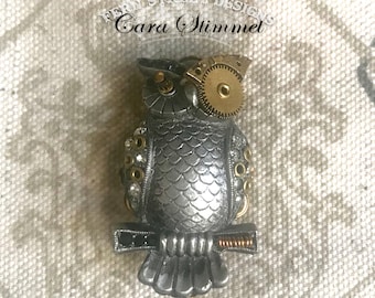 Steampunk Owl Jewelry, Owl Brooch, Statement Jewelry, Owl Lovers, Free Shipping USA