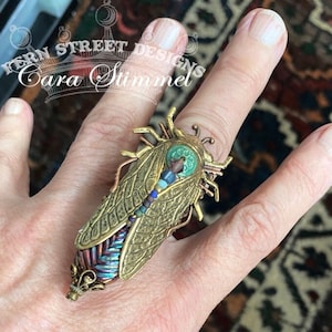 Cicada Statement Ring, Cicada Ring, Insect Jewelry, Adjustable Ring, Made in USA