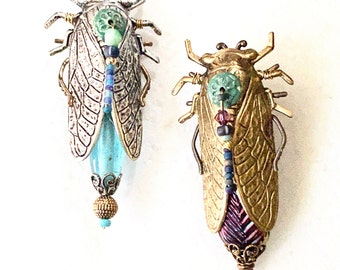 Cicada Brooch, Insect Jewelry, Cicada Statement Pin, Made in USA