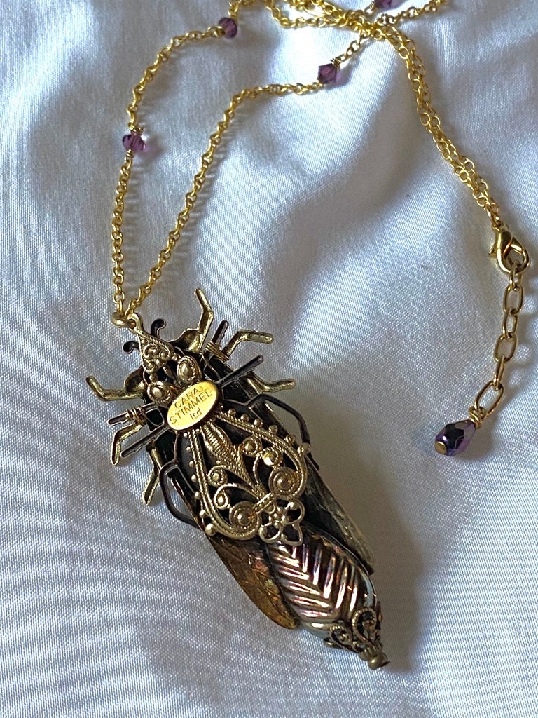 Chain Set Insect Cicada Pendant Necklace, Insect Necklace, Insect Pendant on Chain, Free ...
