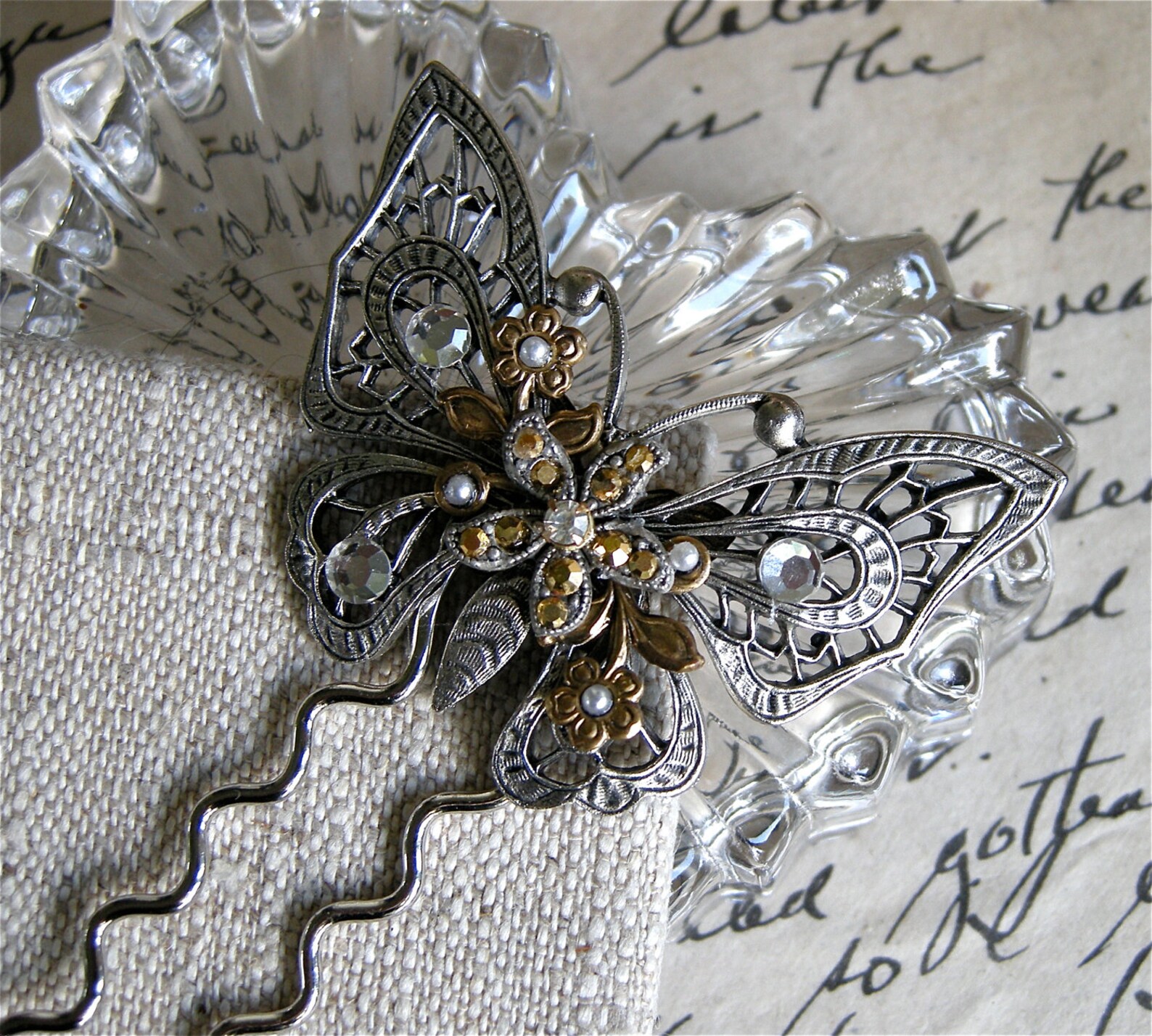 Large Butterfly Hair Pin Etsy