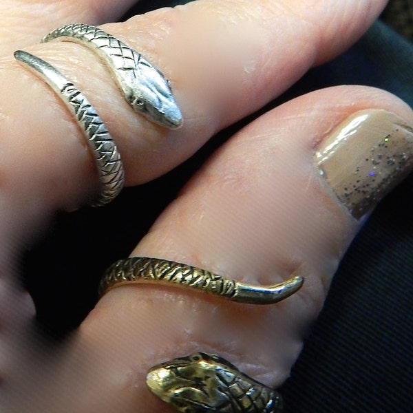 Snake Ring, Thumb Ring, Steampunk Ring, Wrap Ring, , Adjustable Ring, Silver snake ring, Gold Snake