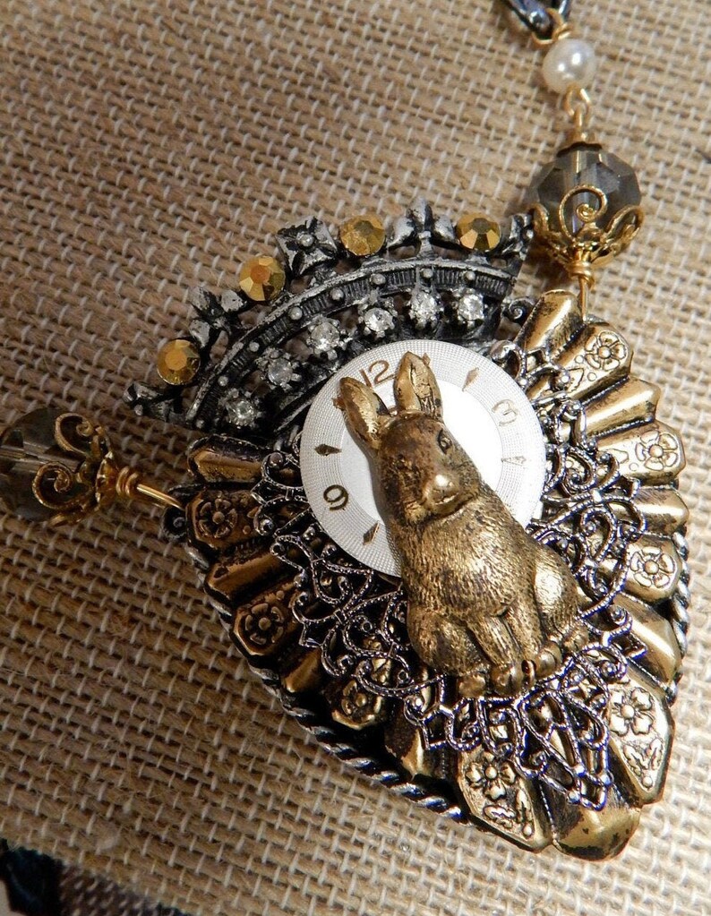 Steampunk Necklacesteampunk Rabbit Jewelry Rabbit Necklace Etsy Australia