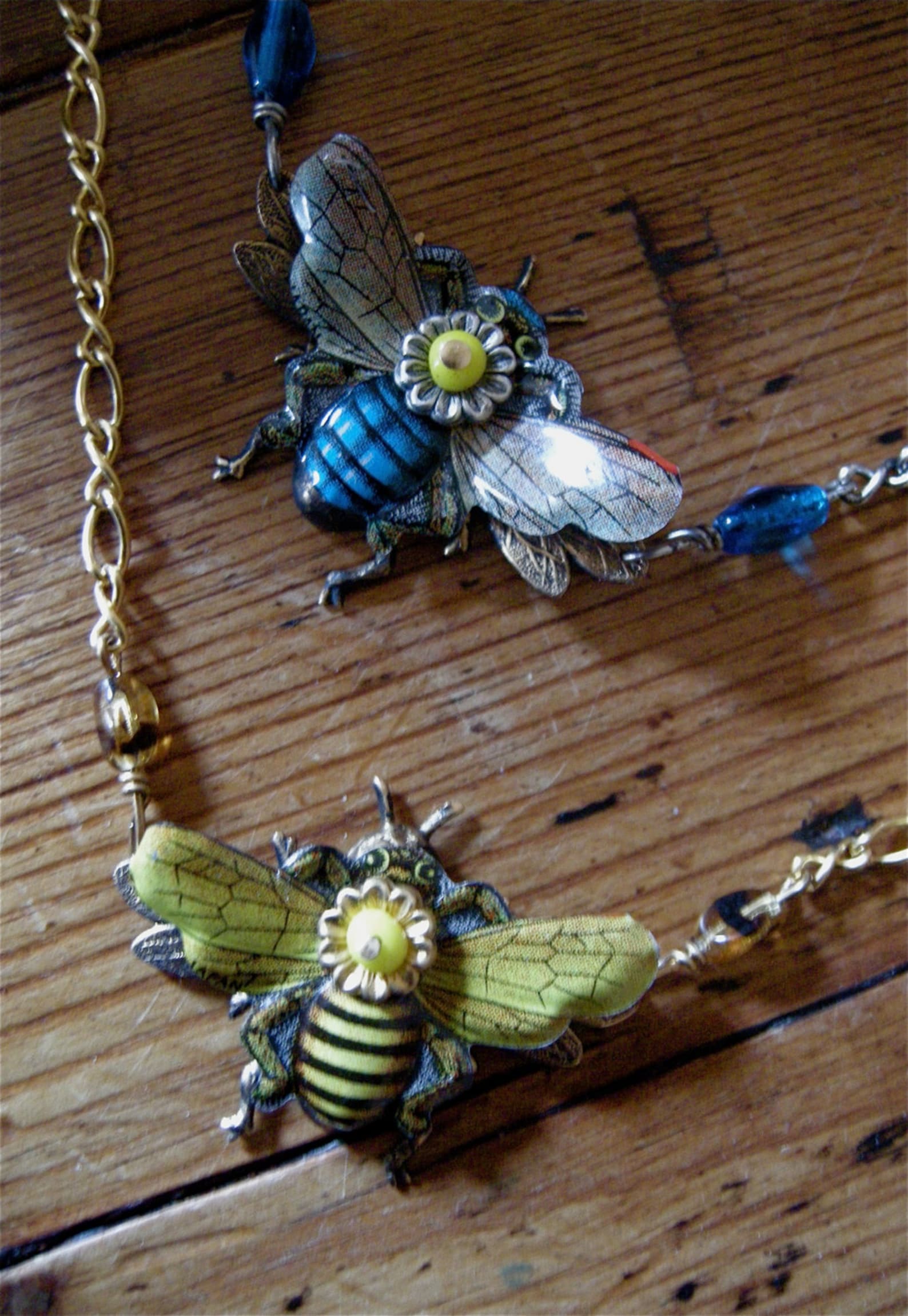 Bee Necklace Honey Bee Bee Jewelry Apiculture Boho Etsy