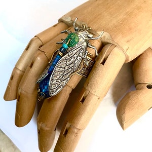 Cicada Statement Ring, Cicada Ring, Insect Jewelry, Adjustable Ring, Made in USA image 4