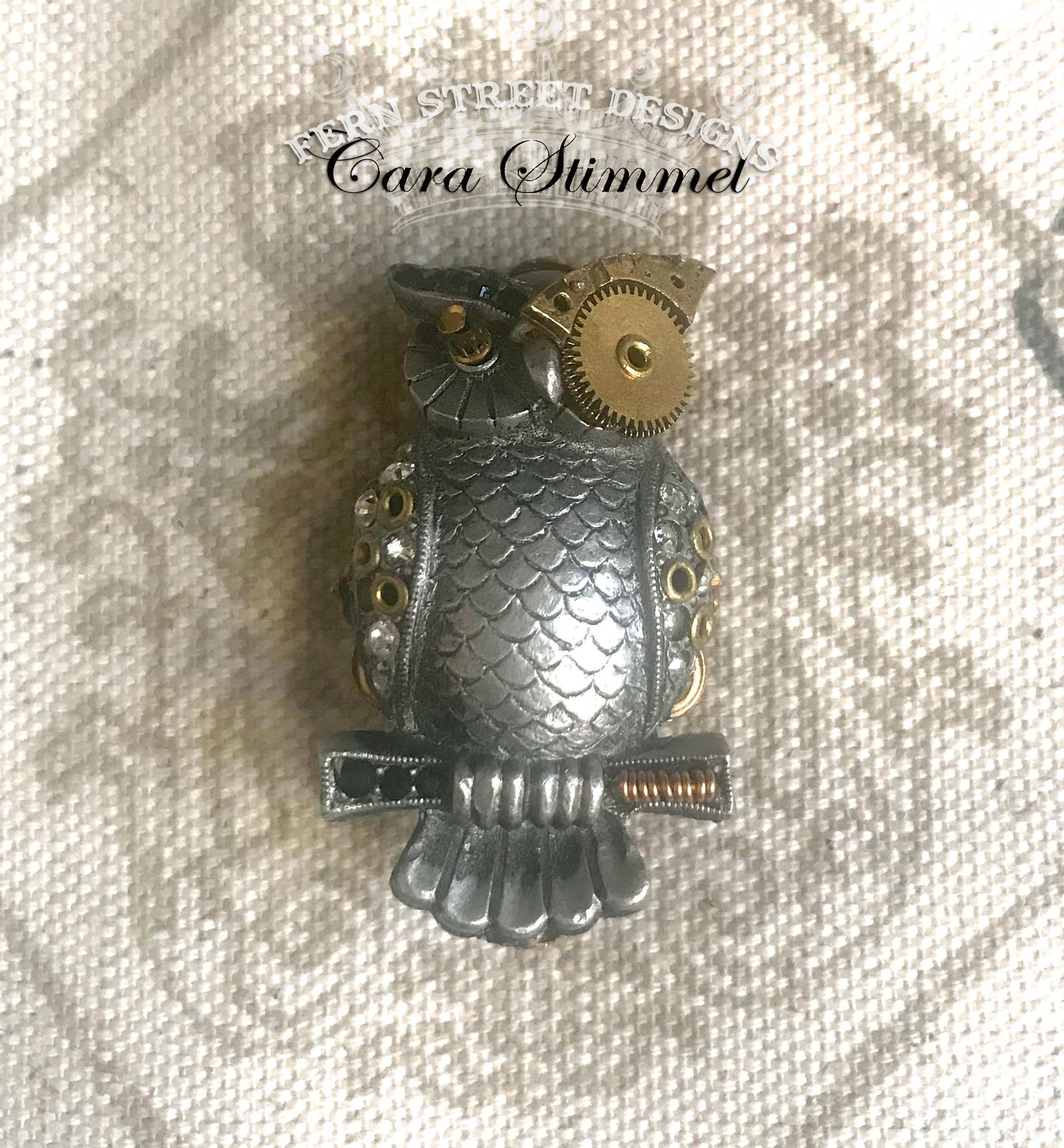 Steampunk Owl Jewelry, Owl Brooch, Statement Jewelry, Owl Lovers, Free Shipping USA
