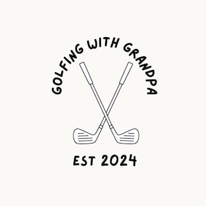 Golf spielen mit Opa Andenken für frischgebackene Großeltern Golf Schwangerschaftsmitteilung für Eltern Golf spielen Neugeborenes Großelterngeschenk