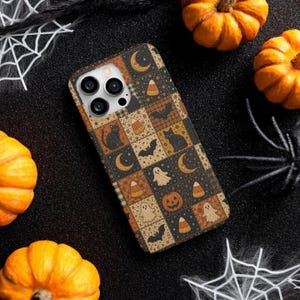 Halloween Phone Case, Witchy Phone Case Protection, Halloween Patchwork, Halloween Phonecase, S26 Case, iPhonecase 17 16, Tough Phone Case