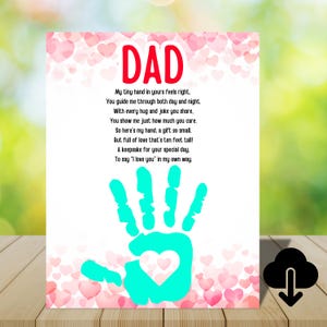 Papa Vatertag Handabdruck Kunst, Vatertagsgedicht, Kleinkind Geschenk für Papa, 1. Vatertagsgeschenk, Vatertag Fußabdruck, sinnvolles Papa Geschenk, Karte