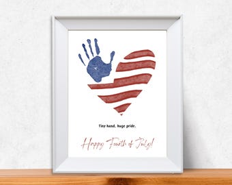 Fourth of July Handprint Art, America 250, 4th of July, Footprint Art, Toddler Daycare Craft, Preschool Kids Activity, Homeschool Art Craft