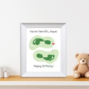 Golf Birthday Handprint Art, Papa Birthday Card, Grandpa Birthday, Golf Handprint Craft, Footprint Art, Handprint Keepsake, Letter/A4/8x10